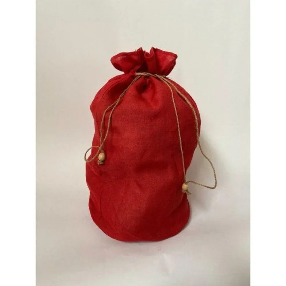 PRICE REDUCED! 3 Ft Tall Red Burlap Gift Bag